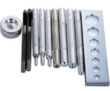 11PCS Craft Tools Die Punch Snap Rivet Setter Base Kit Set Model