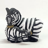 Artesania Rinconada Zebra Mama & baby 2.5" Uruguay Art Pottery Vtg Unsigned Model