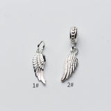 Solid 925 Sterling Silver ANGEL WING CHARM Memorial Heaven PENDANT BRACELET DIY Charms