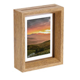 Floating Frame, 5 x 4 Inch Wood Picture Frame, Wood Tone Model