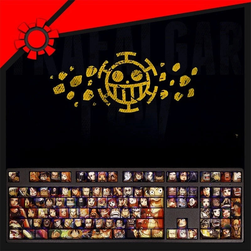 Anime ONE PIECE Keycaps 108 keys Set Character Theme PBT For Cherry MX keyboard Model