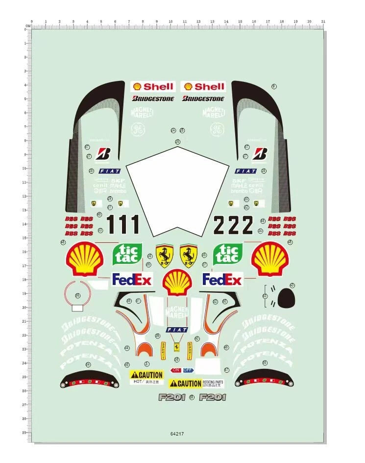 1/10 decals Ferrari F2001 F-2001 for model kits (64217B) Model