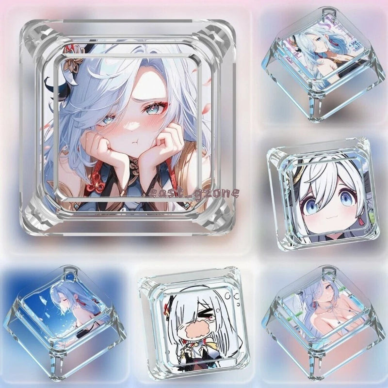 Genshin Impact Shenhe Transparent Clear Cross Sexy Anime Keycaps for MX Keyboard Model