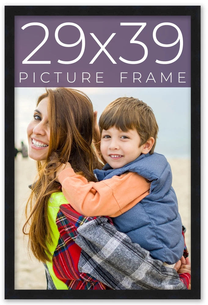 29x39 Frame Black Real Wood Picture Frame Width 0.75 inches | Interior Frame Dep Model