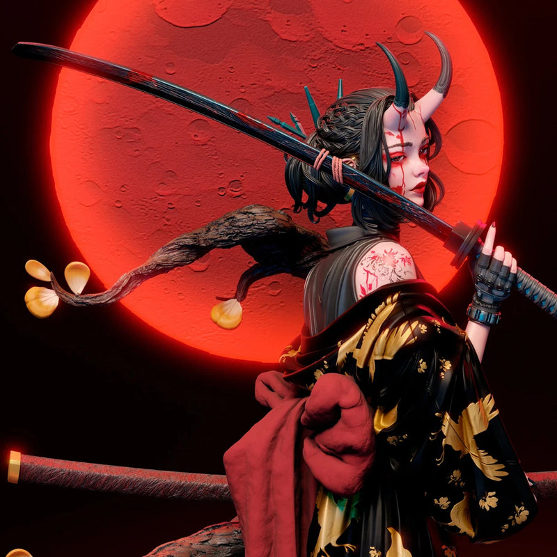 Oni Demonic Warlord Style Japanese Myth Unpainted Resin Garage Model (1/6-1/12) Model
