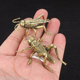1 Pair Brass Cricket Figurine Small Statue Home Ornament Animal Figurines Gift Model