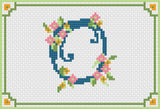 Cross Stitch Sampler Kit or Pattern - Florashell - Alphabet Letter O Model