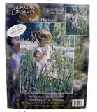Vtg Candamar Designs Embellished Cross Stitch PICKING DAISIES #51136 12 X 16" Model