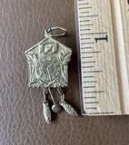 Gold Tone Cuckoo Clock 1¡± Charm Pendant ~ Dangle Pendulum ~ Vintage 1970s Charms