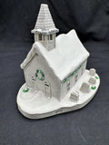 Unmarked White Christmas Church Resin Figurine Medium Limited Edition 399/3500 Model