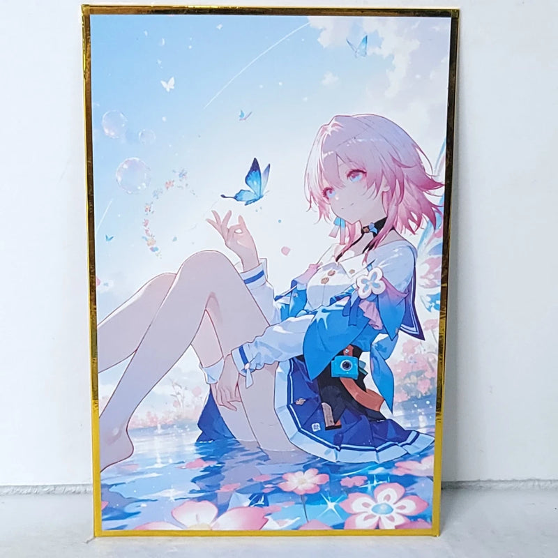 March 7th Waifu Card Anime Fairy Butterfly Girl Wall Art Oversized Board A5 Model