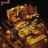 Doll House 3D Wooden Miniature DIY Assembly Building Model Kit Momo Tea Model