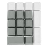 17 Key PBT Keycap Set Mechanical Numeric Keypads for Keyboard, Gray White Model