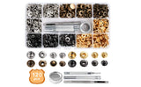 Leather Snap Fasteners Kit Metal Button Snaps Clothes Jackets Jeans Bags 120 Set Model