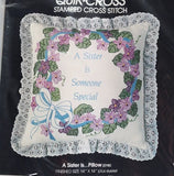 Vintage Golden Bee Cross Stitch Pillow Kit A Sister Is Someone Special Model