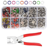 Snap Button Kit 100 Sets, 9.5mm Fasteners with Pliers, 10 Colors Metal Snaps Model