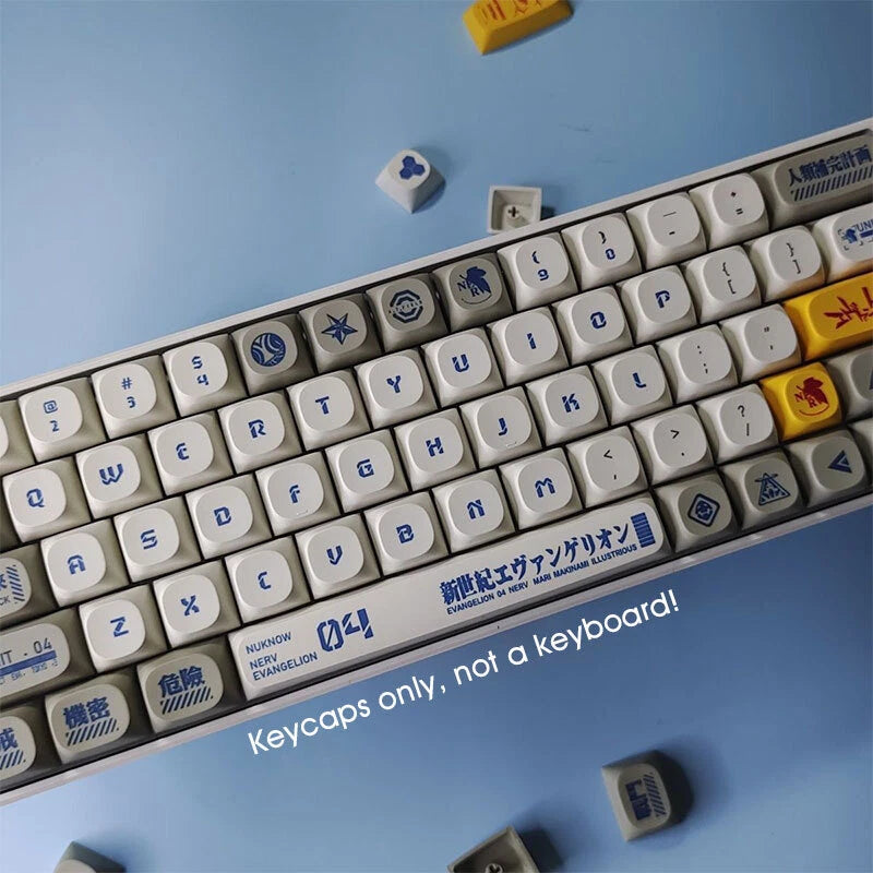 NEON EVA04 Evangelion Keycaps XDA Profile PBT for Cherry MX Mechanical Keyboards Model