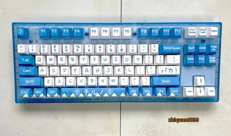 Touhou Project Cirno PBT Keycaps 129 Key Cap for MX Mechanical Keyboard Model