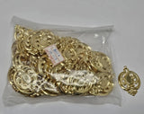 Bulk 100 pcs Victorian Filigree Gold Metal Frame Pendants Settings Craft Jewelry Charms