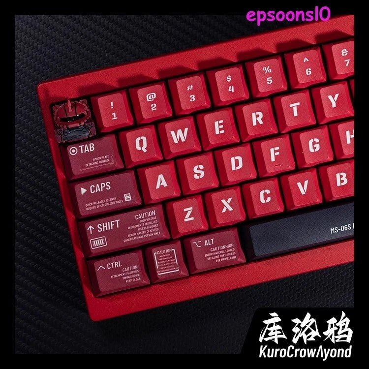 GUNDAM Zaku Keycap 140 Keys PBT OEM Profile for Cherry MX Mechanical KEYBOARD Model