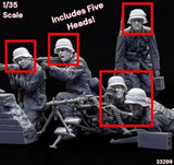 1/35 Resin Figure German WW2 Combat Infantry Head Set (5 Pieces) Model Kit 33299 Model