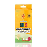 24 Coloured Drawing Pencils Pre-Sharpened Colouring Pens Kit Kids Art Model