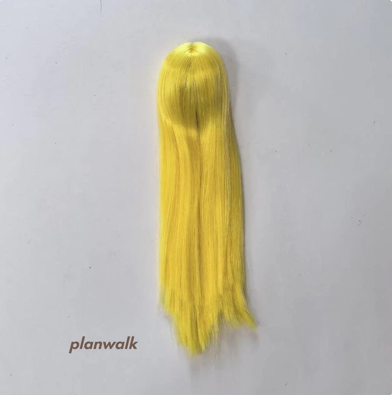 Female Long Straight Wig Golden Yellow Soldier 1/6 Action Figure Model for 12'' Model