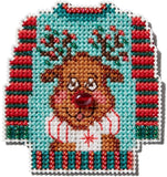 MILL HILL Winter Holiday Christmas ORNAMENT Beaded Cross Stitch KIT UGLY SWEATER Model