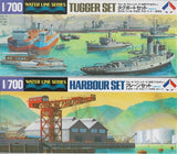 Tamiya 31509+31510 1/700 Scale Waterline Model Kit Tugger & Harbour Set Model