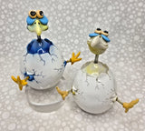 EXHART NERDY BIRD Hatchling Egg Wobbler Bobblehead Figurines (Lot of 2) Model