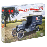 Model T 1917 Ambulance (early), WWI AAFS ICM 35665 Plastic model kit Car 1:35 Model