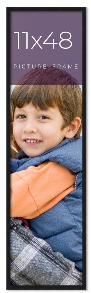 11x48 Frame Black Real Wood Picture Frame Width 0.75 inches | Interior Frame Dep Model