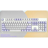Keycaps Set Purple White Doubleshot Shine Through OEM for Mechancial Keyboards Model