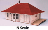 N Scale - Leeton Depot with Ramp "Laser Cut Wood Building Kit" BLS-088 Model