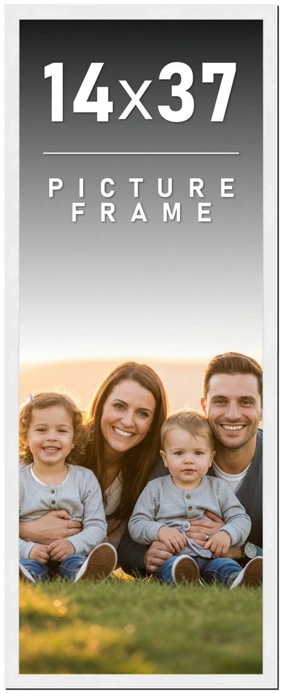 14x37 Frame White Wood Picture Photo Frame with UV Acrylic and Acid Free Backing Model