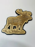 Bull Moose Cribbage Board Custom Made Wood Engraved Also A Hanging Picture 12'' Model