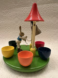 Erzgebirge Wendt Kuhn Easter Rabbit Egg Cup Display Bell tower Vintage DAMAGED Model