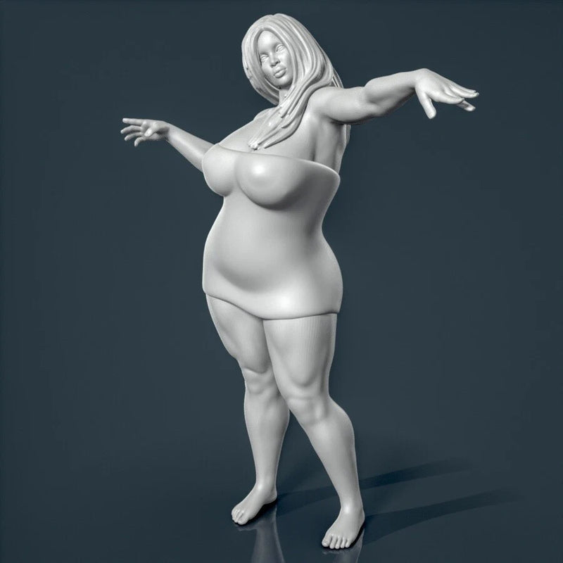 Unpainted resin figurine. Girl woman bbw sexy 1/18 1/24 1/43 1/32 Model