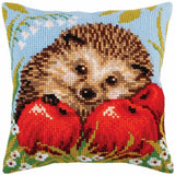 CdA stamped cross stitch kit cushion "Hedgehog with apples" 5271, 40x40cm, DIY Model
