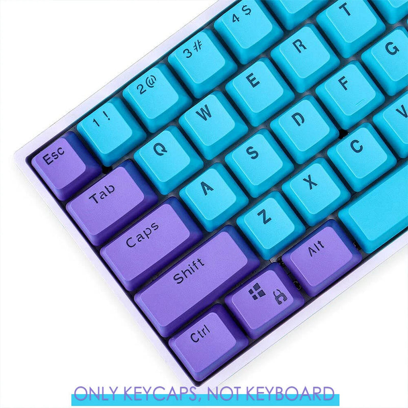 104 Blue Purple Keycaps Set Double Shot PBT OEM Profile for Cherry MX Mechanical Model