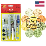 KAM Snaps Kit/Pliers/Awl - 100 Baby Neutral Starter Size 20/T5 No Sew Buttons Model