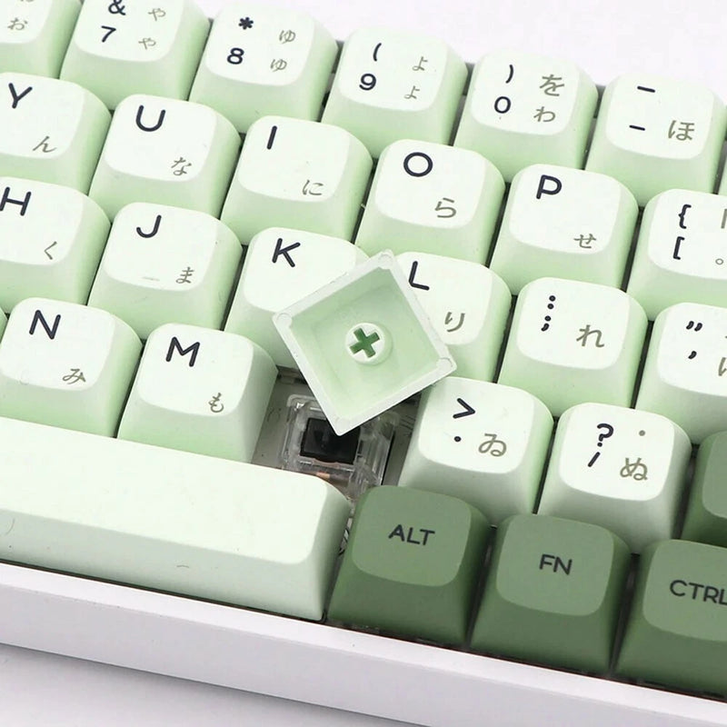124 Keys Matcha Keycap Set XDA Profile PBT Sublimation Japanese/Korean/Russian K Model