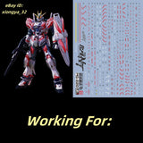 for MG RX-9 Narrative Gundam Decals Water Slide - C-Pack Ver.KA (NT Glow Effect) Model