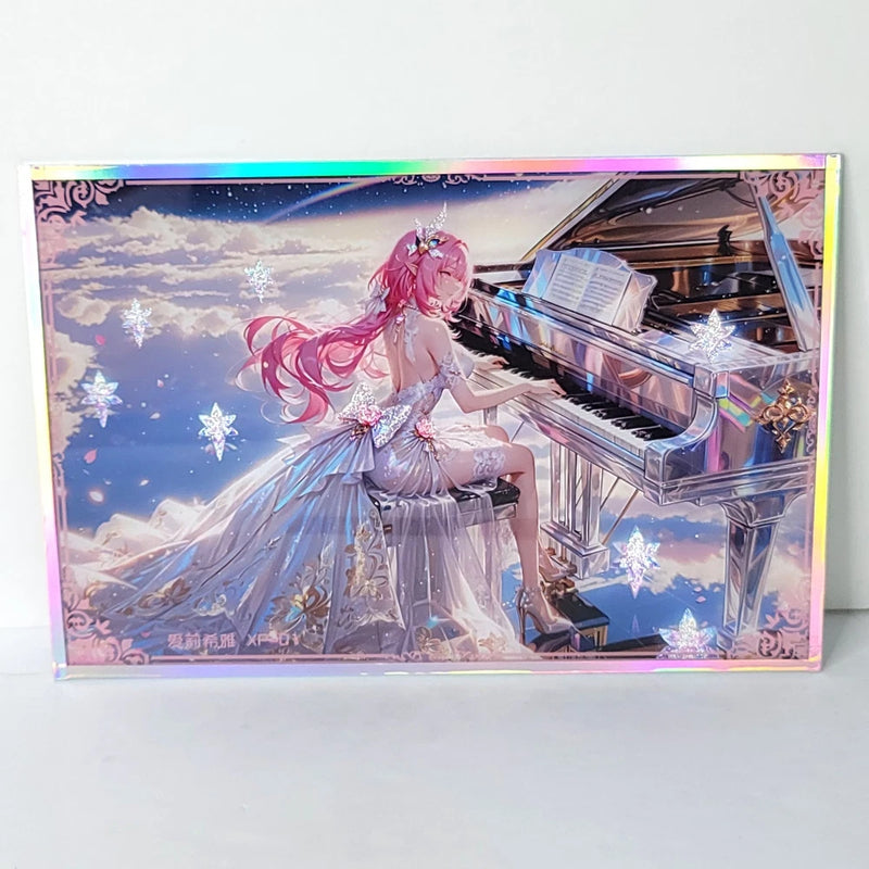 Elysia Holo Piano Waifu Card Anime Girl Wall Art Oversized Board A5 Model