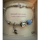 Connections from Hallmark Stainless Steel Celebrate Life Angel Charm Bracelet Charms