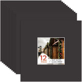 12 Pack 8x8 Picture Mat for 4x4 Photo Black Model