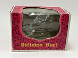 Clear Acrylic Stiletto Heel Shoe Figurine Pen Holder Mardi Gras Beads Display Model
