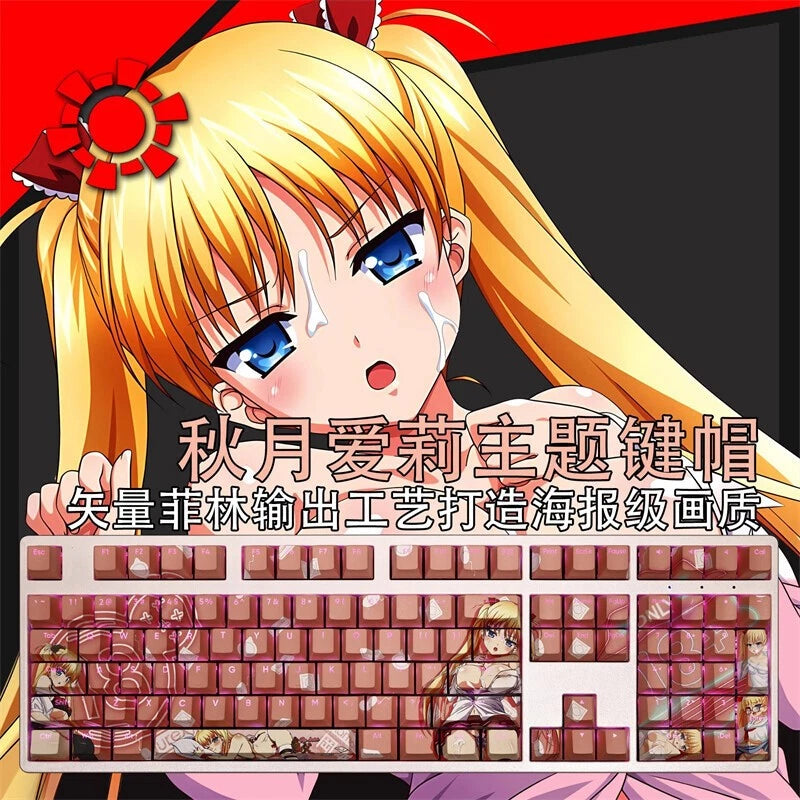 Akitsuki Airi PBT RGB Anime Cherry MX Keycaps For Mechanical Keyboard 108 Keys Model