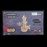 ROKR 3D Airplane Control Tower Model Kit Wooden Puzzle DIY Mechanical Music Box Model