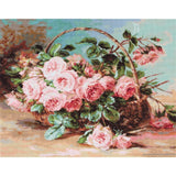 Luca-S counted Cross Stitch kit "Basket of Roses", 42,5x34cm, DIY Model